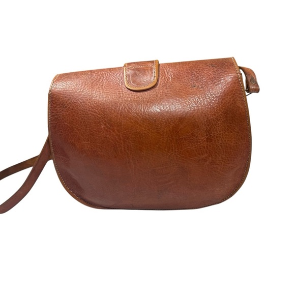 Cuir Vrai Leather Shoulder Bag Handmade in France Vintage - Picture 2 of 13